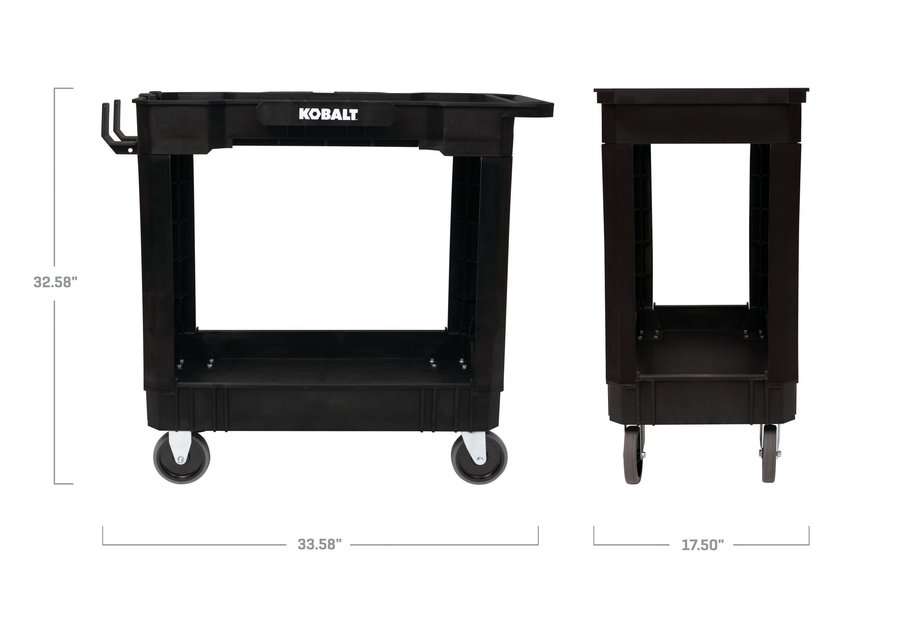 Carrito de utilidad Kobalt con capacidad de 500 lb y estante de 32.6 pulgadas