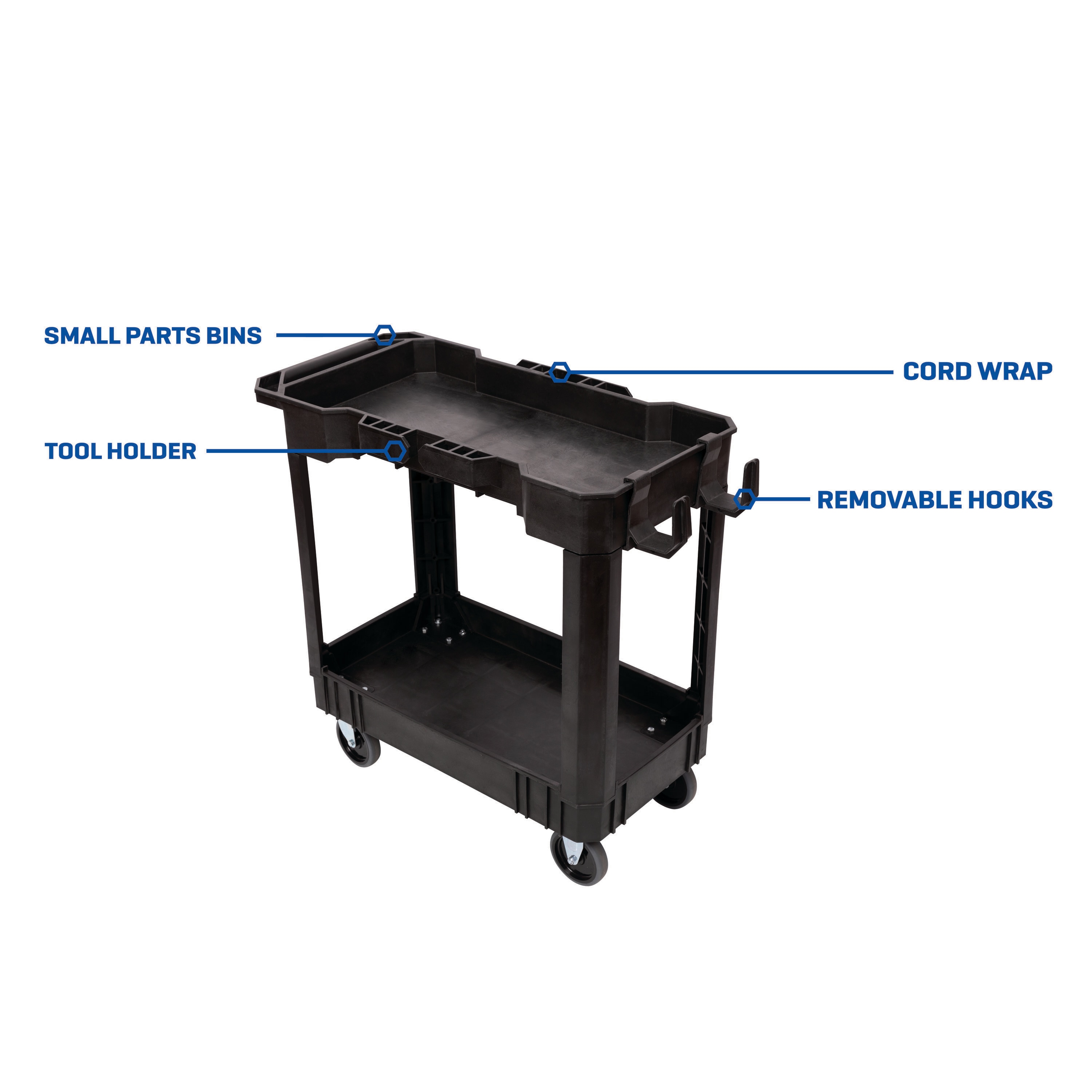 Carrito de utilidad Kobalt con capacidad de 500 lb y estante de 32.6 pulgadas
