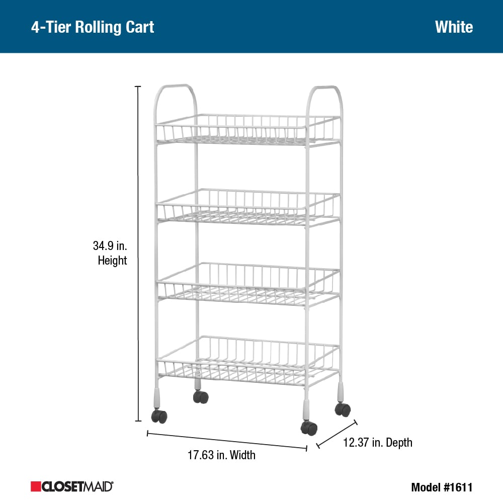Carrito de utilidad con capacidad de 25 lb y estante de 34.9 pulgadas de ClosetMaid 1611.
