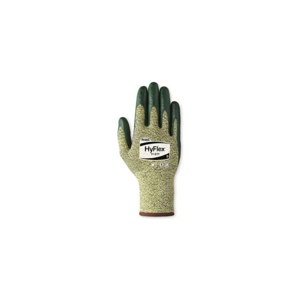 Guantes Ansell HyFlex resistentes al corte, Ansell 11511, recubrimiento de palma de nitrilo verde, Talla 7, 1 par - 205750