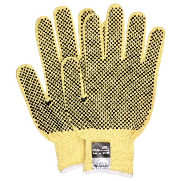 Guantes de seguridad Mcr, Kevlar/Fiberglass Dot 2 Lados, Talla L, Paquete de 12 - 9366KFL