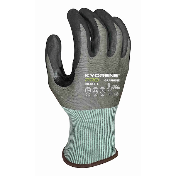 Guantes resistentes a cortes Armor Guys, nivel de corte A4, 18g, gris/negro/verde, XXL - 00-842-XXL