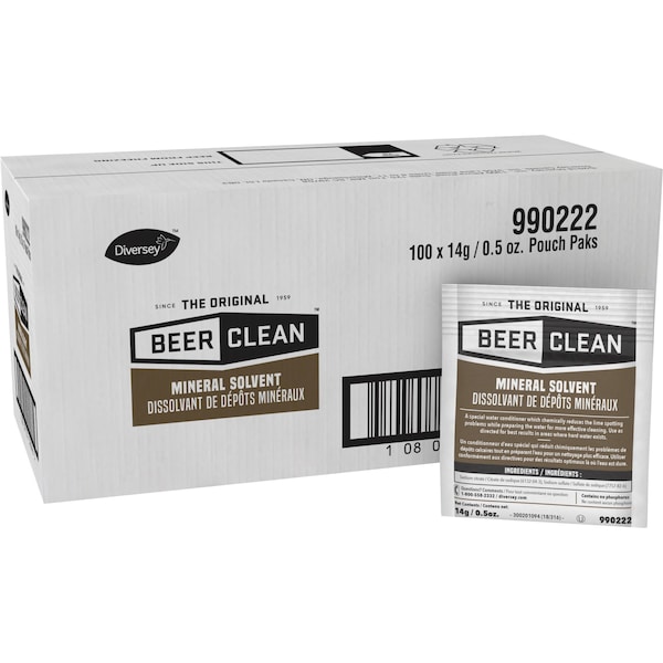 Diversey Beer Clean Mineral Solvent, 14g, Blanco, Paquete de 100 - DVO990222