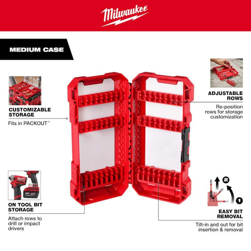 Milwaukee M12 12V Kit de destornillador inalámbrico de 1/4 de pulgada con batería de iones de litio y juego de puntas SHOCKWAVEDriver (45 piezas) - 2401-22-48-32-4023.