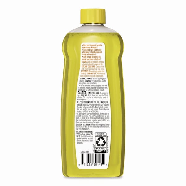 Limpiador multiusos concentrado Pine-Sol, aroma fresco a limón, botella de 14 oz, paquete de 12 - 60148CT
