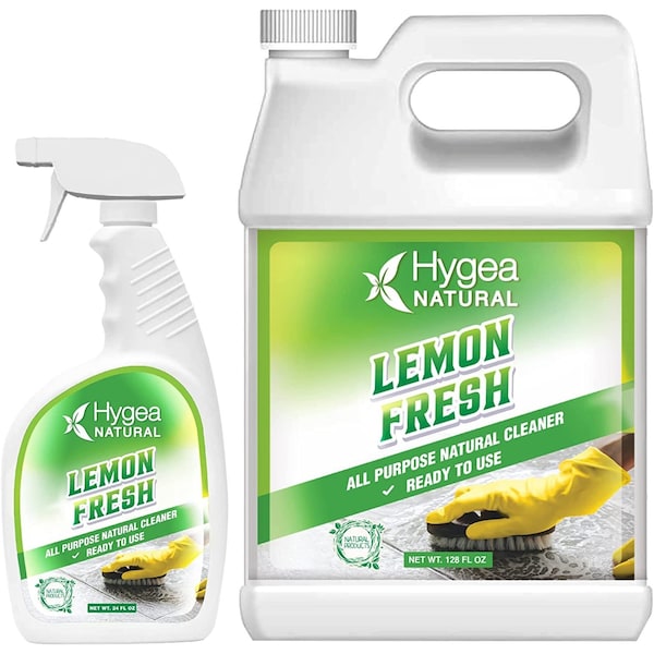 Hygea Natural Limón Fresco Limpiador Multiusos Natural Listo para Usar 24oz Spray Recargable - HNC-53