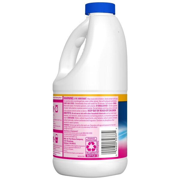 Cloro Clorox Splash-Less con aroma a pradera fresca 40 oz - 32337