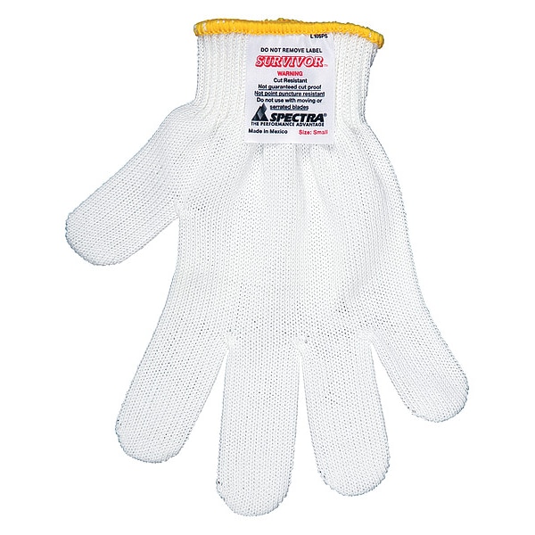 Guantes resistentes a cortes Mcr Safety, Nivel de corte A7, 10 ga., Blanco, S - 9346SD