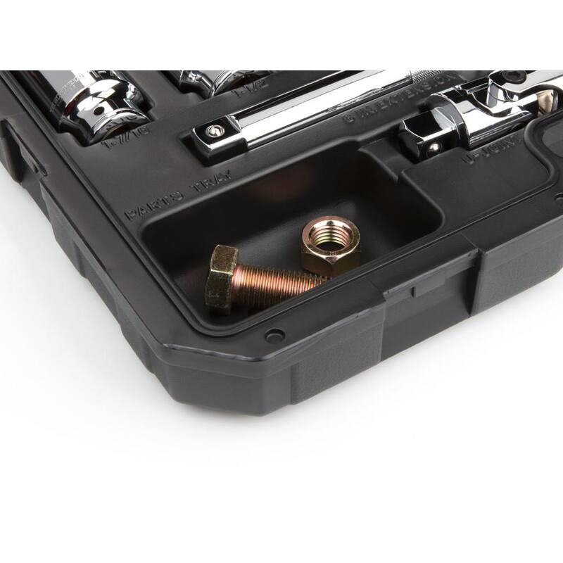 Set de llaves de vaso y trinquete de 12 puntos TEKTON de 3/4 de pulgada a 2 pulgadas (25 piezas) - SKT35105