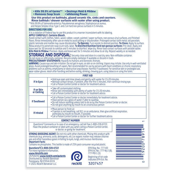 Limpiador multiusos Lysol, Botella rociadora, 32 oz, Ligero cloro - 19200-78914