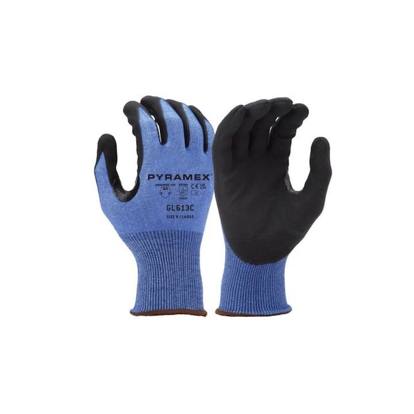 Guante de nitrilo Pyramex, Nivel de corte A4, 18 ga, Azul, Talla S - GL613CS