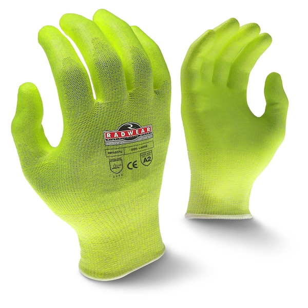 Guantes recubiertos resistente al corte de alto brillo Radians, Nivel de corte A2, Poliuretano, M - RWG531-M