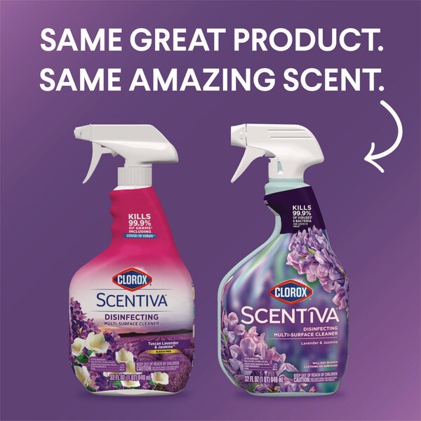 Limpiador multiusos Clorox Scentiva, Lavanda toscana y Jazmín, 32 oz, 9PK - 60523CT