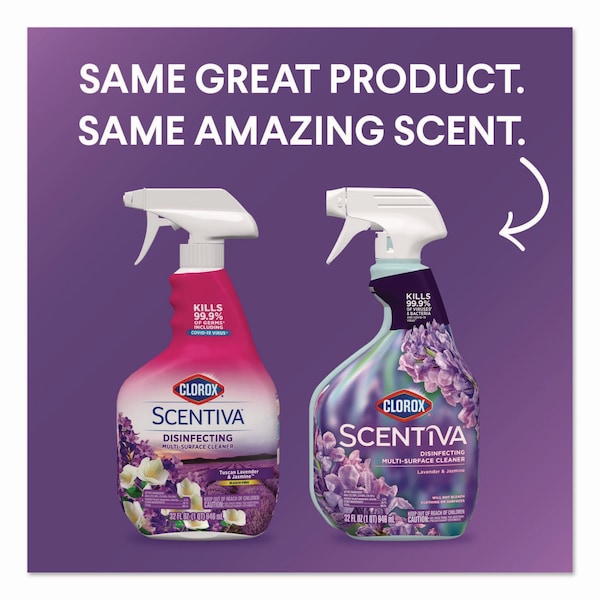 Limpiador multiusos Clorox Scentiva, Lavanda toscana y Jazmín, 32 oz, 9PK - 60523CT