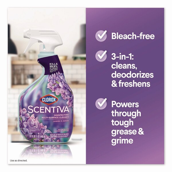 Limpiador multiusos Clorox Scentiva, Lavanda toscana y Jazmín, 32 oz, 9PK - 60523CT