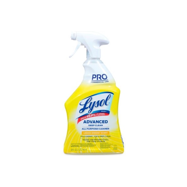 Limpiador multiusos Professional LYSOL Brand Advanced Deep Clean con aroma a limón, 32 oz, paquete de 12 - 19200-00351