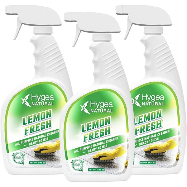 Limpiador multiusos natural de limón listo para usar Hygea Natural 24 oz Spray 3 pack - HN-3003-3