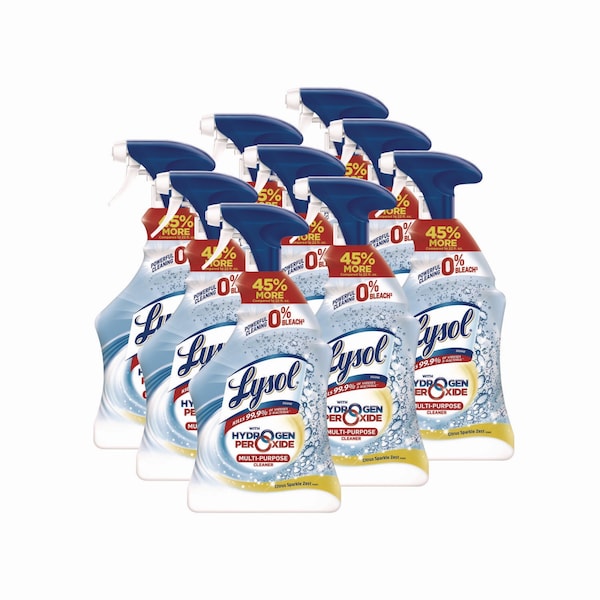 Lysol Limpiadores y Detergentes, Botella con Atomizador, 32 oz, Citrus Sparkle Zest, 9 paquetes - 19200-89289