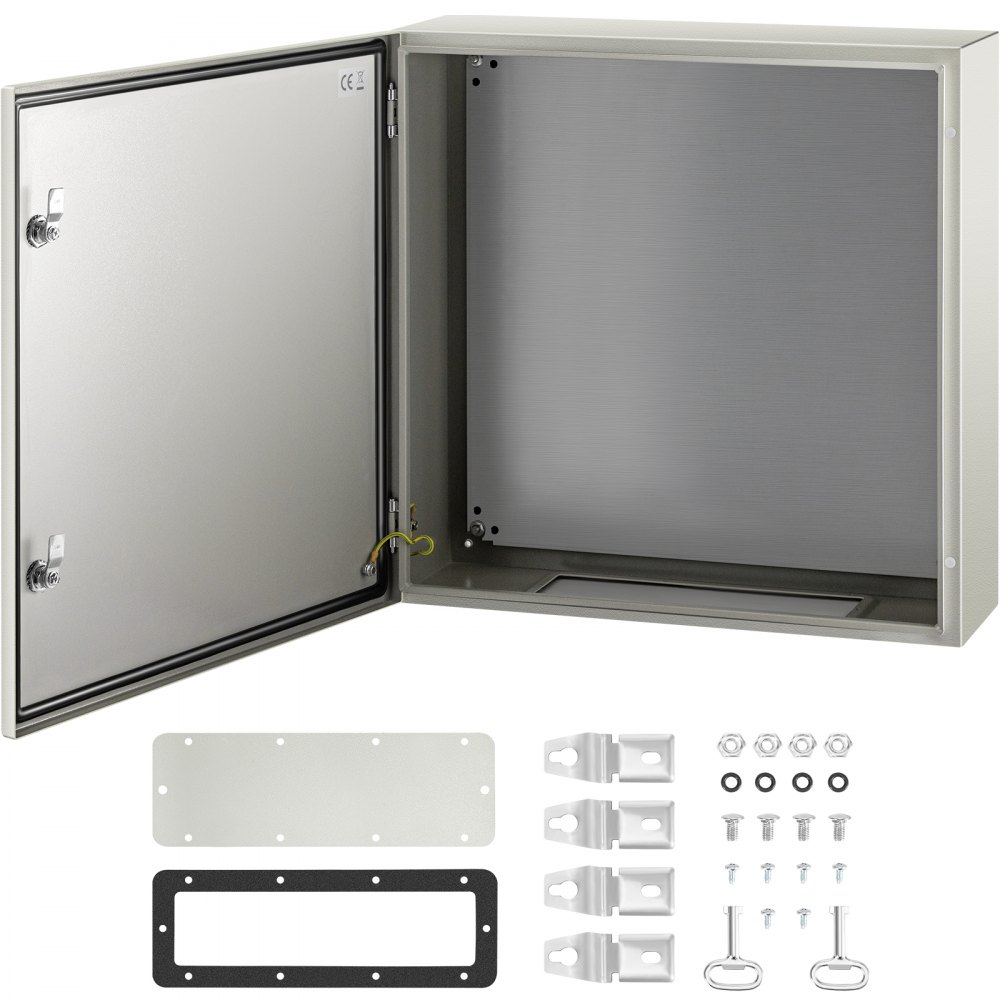 VEVOR NEMA Steel Enclosure, 24 x 24 x 8'' NEMA 4X Steel Electrical Box, IP66 Waterproof & Dustproof, Outdoor/Indoor Electrical Junction Box, with Mounting Plate - DQXJSTCFS60X60X20V0