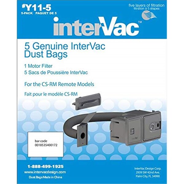 Bolsas de polvo genuinas Intervac Vac Y115 para modelos CSRM - IN324389