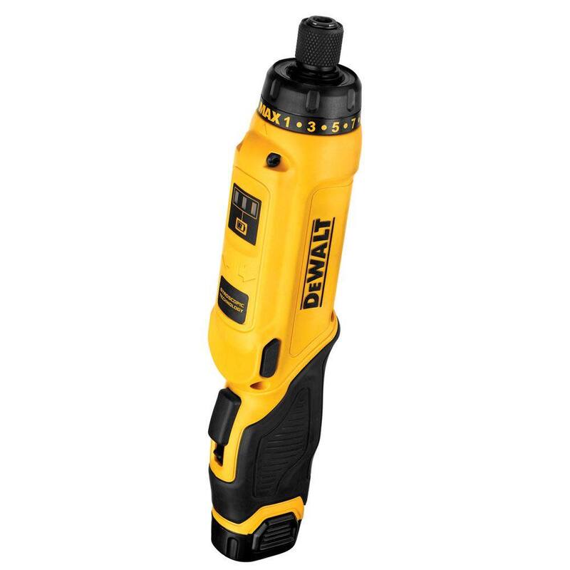 Destornillador inalámbrico giratorio DEWALT 8V MAX con mango ajustable, (1) batería de 1.0Ah, cargador y bolsa - DCF680N1