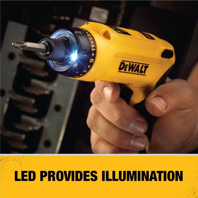 Destornillador inalámbrico giratorio DEWALT 8V MAX con mango ajustable, (1) batería de 1.0Ah, cargador y bolsa - DCF680N1