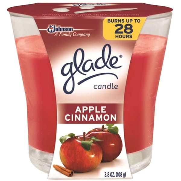 Vela de manzana y canela Glade 3.8oz, paquete de 6 - 331553