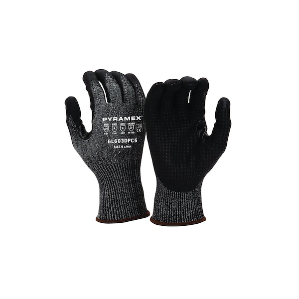 Guantes de Nitrilo con Micro-Espuma de Pyramex con Palmas Punteadas y Refuerzo para el Pulgar, Talla XL, Paquete de 12 - GL603DPC5XL