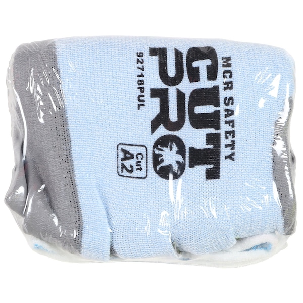 Guantes de seguridad Mcr, VP, Cut Pro, 18ga, HPPE azul, PU gris XL, 96PK - VP92718PUXL