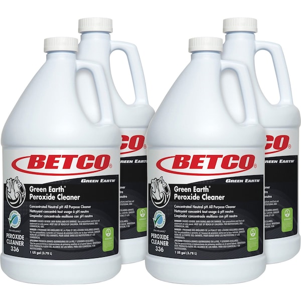 Limpiador de Peróxido Green Earth de Betco - Líquido concentrado - 128 fl oz - Aroma a Menta Fresca, PK 4 - 3360400CT