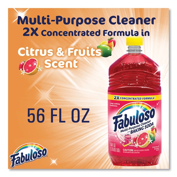 Fabuloso Limpiador Multiusos, Aroma Cítrico, Botella de 56 oz, Paquete de 6 - 153091