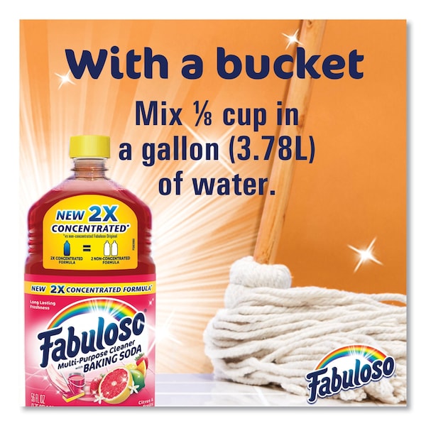 Fabuloso Limpiador Multiusos, Aroma Cítrico, Botella de 56 oz, Paquete de 6 - 153091