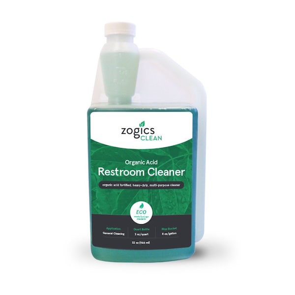 Limpiador de baños ácido orgánico Zogics, 32 oz - CLNREC32CN