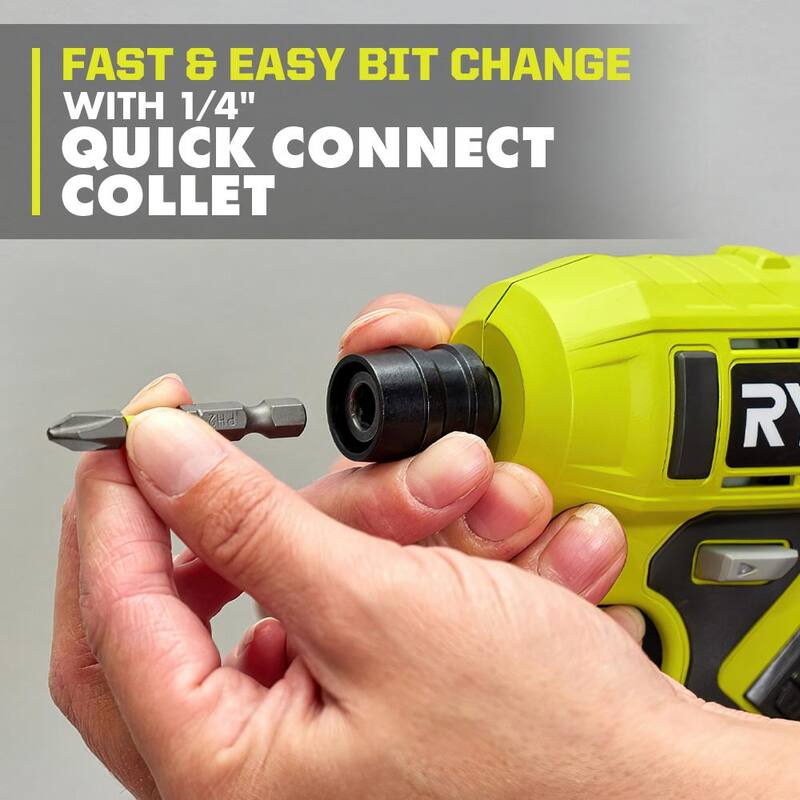 RYOBI ONE+ 18V Destornillador inalámbrico de 1/4 de pulgada con kit de batería de 1.5 Ah y cargador - PCL212K1