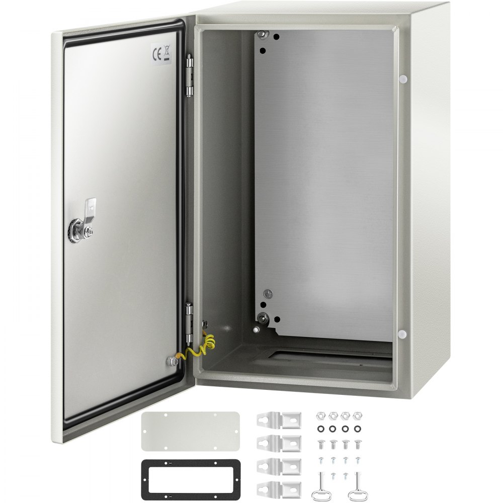 VEVOR NEMA Steel Enclosure, 20 x 12 x 10'' NEMA 4X Steel Electrical Box, IP66 Waterproof & Dustproof, Outdoor/Indoor Electrical Junction Box, with Mounting Plate - DQXJSTCFS50X30X25V0