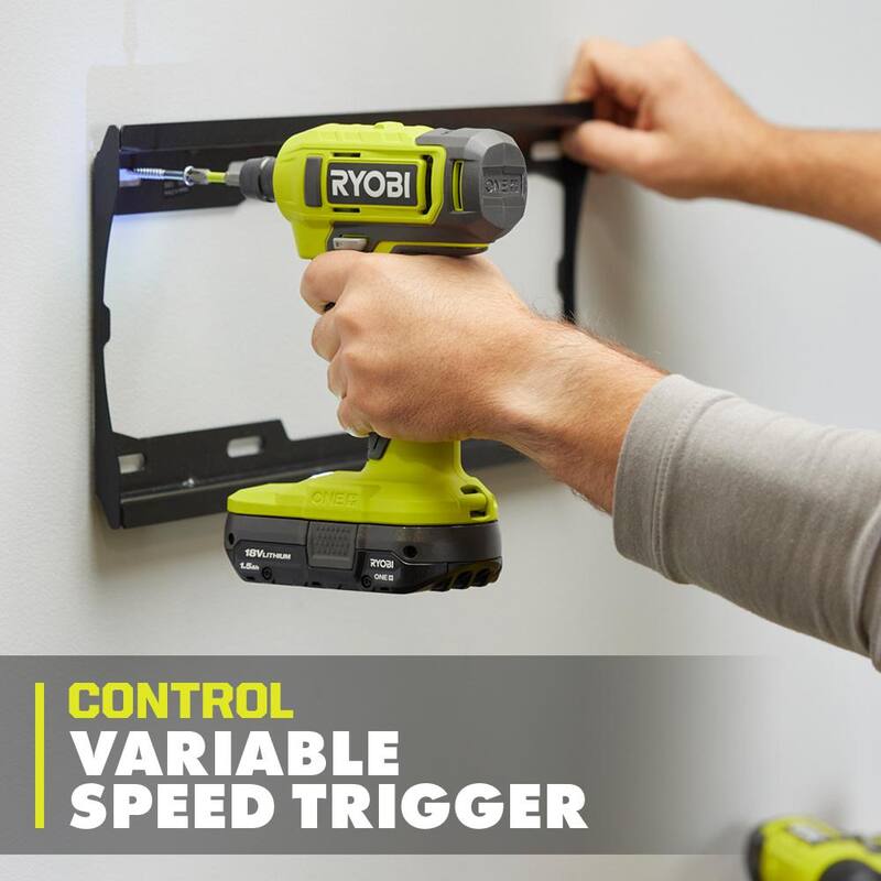 RYOBI ONE+ 18V Destornillador inalámbrico de 1/4 de pulgada con kit de batería de 1.5 Ah y cargador - PCL212K1