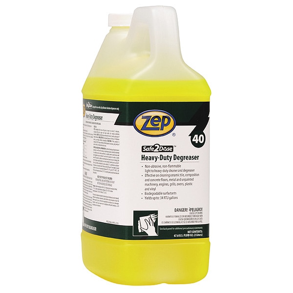 Desengrasante de alta resistencia Zep, botella, 2 L, tipo disolvente, paquete de 4 - N68601
