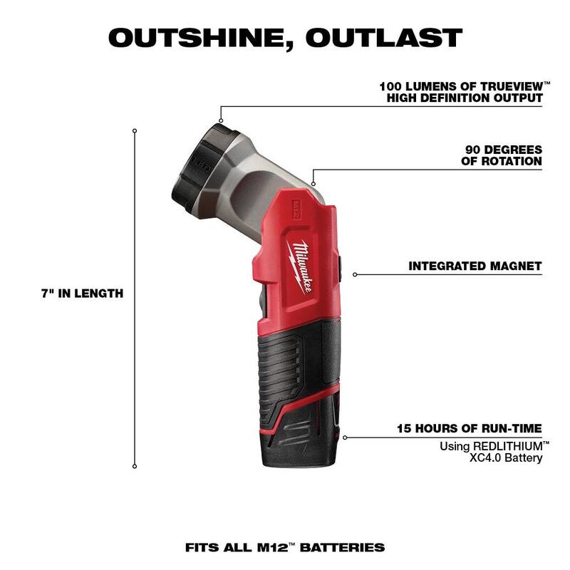 Kit Milwaukee M12 12V, destornillador/candado hexagonal con luz de trabajo LED inalámbrica de ion de litio de 1/4 de pulgada con (2) baterías de 1.5Ah, juego de puntas y bolsa - 2482-22