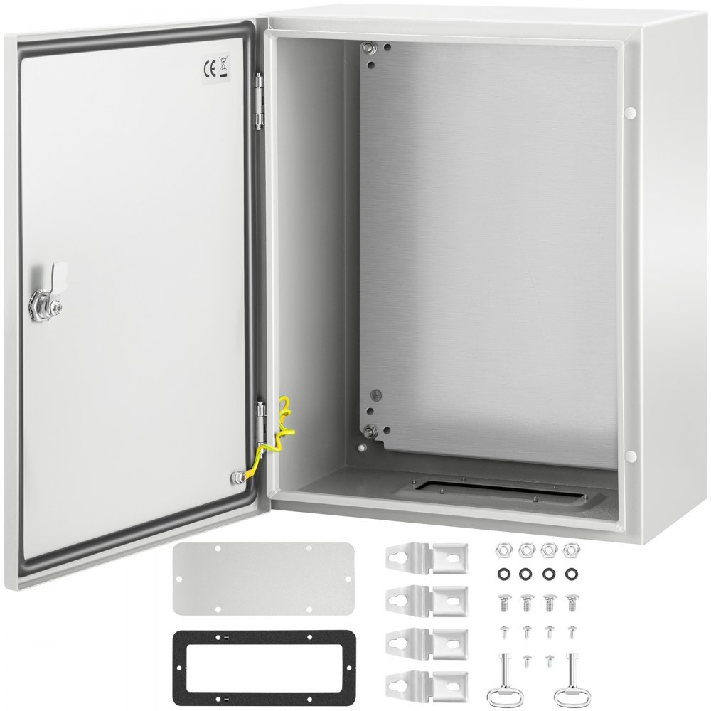 VEVOR NEMA Steel Enclosure, 20 x 16 x 10'' NEMA 4X Steel Electrical Box, IP66 Waterproof & Dustproof, Outdoor/Indoor Electrical Junction Box, with Mounting Plate - DQXJSTCFS50X40X25V0