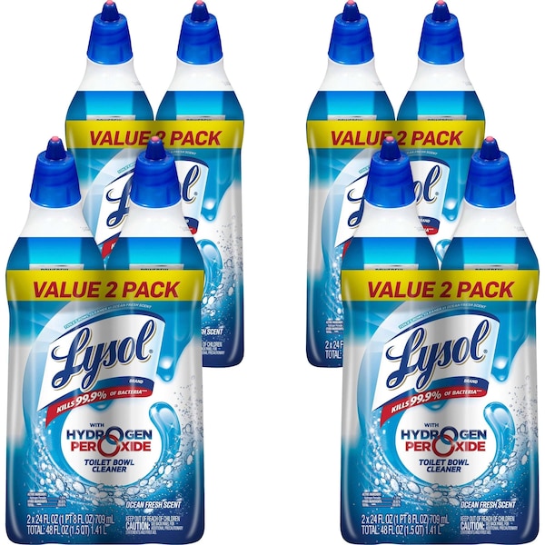 Limpiador de tazas de baño Lysol, Sin Cloro, 24 oz, Azul, PK 8 - RAC96084CT