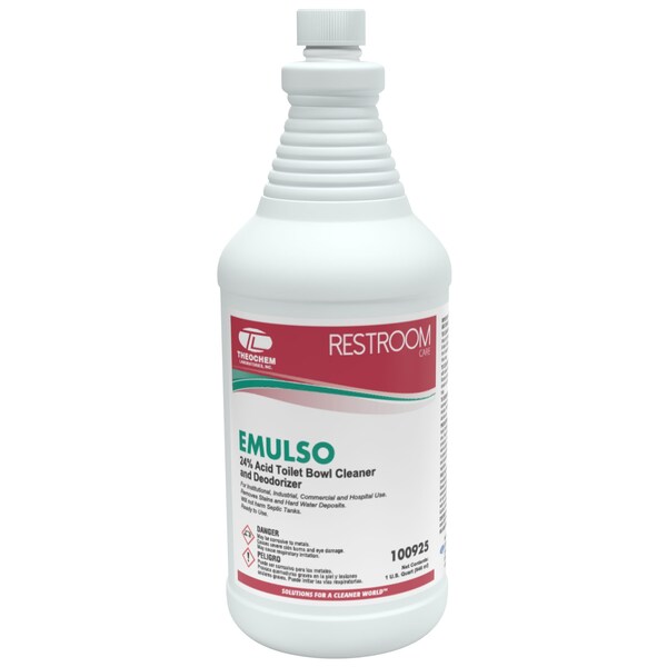 Theochem EMULSO - 12/1 QT CASE, Limpiador ácido para tazas de baño, 12PK - 100925-99990-1Q