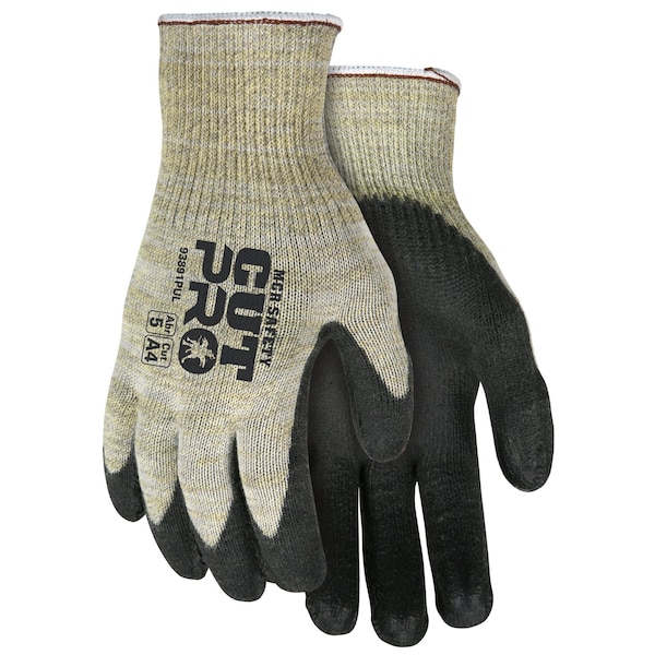 Guantes de Seguridad Mcr, Amarillos con Concha de 10 Ga Trenzada y Palma de PU Negra, XXL, Paquete de 12 - 93891PUXXL