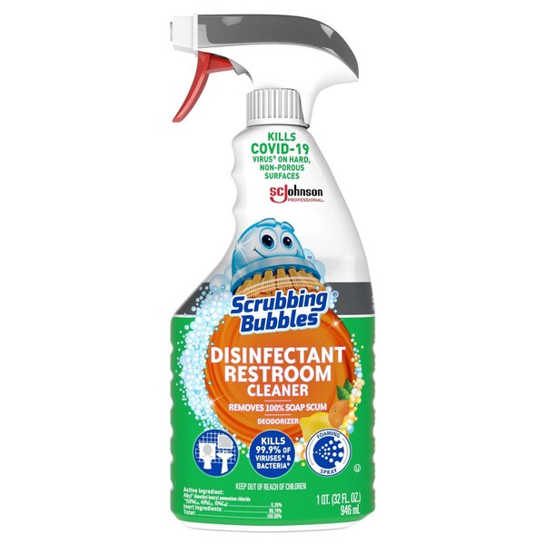 Limpiador desinfectante para baños Scrubbing Bubbles, aroma cítrico, botella de 32 oz, paquete de 8 - 334879
