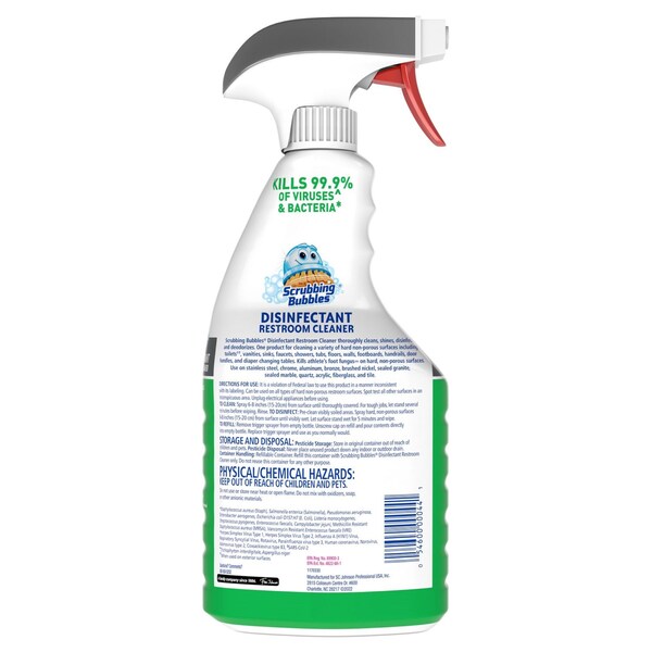 Limpiador desinfectante para baños Scrubbing Bubbles, aroma cítrico, botella de 32 oz, paquete de 8 - 334879