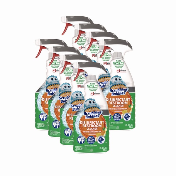 Limpiador desinfectante para baños Scrubbing Bubbles, aroma cítrico, botella de 32 oz, paquete de 8 - 334879