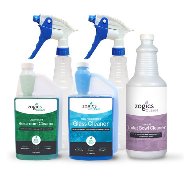 Estuche de Muestras y Botellas de Pulidores para Baños Zogics, 9PK - BUNDLE-ZOGICSRESTROOMCLEANERS