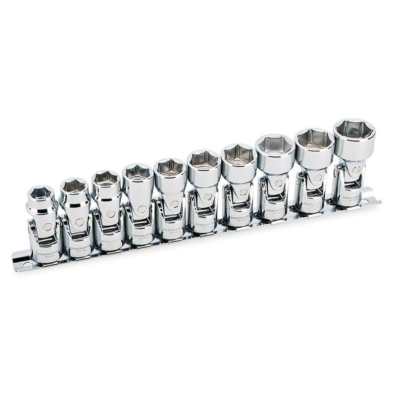 Juego de dados universales métricos de 6 puntos de 3/8 pulgadas, 10 piezas Powerbuilt - 641715