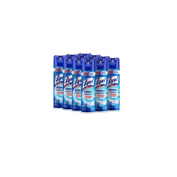 Lysol LYSOL, Limpiador de espuma activa para baño, 24oz Aerosol, paquete de 12 - 02569CT