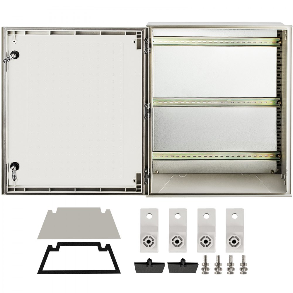 VEVOR NEMA Steel Enclosure, 24 x 20 x 9\'\' NEMA 4X Fiberglass Electrical Box, IP66 Waterproof & Dustproof, Outdoor/Indoor Electrical Junction Box, with Mounting Plate(60 x 50 x 23 cm) - DQXFSBLG60X50X231V0
