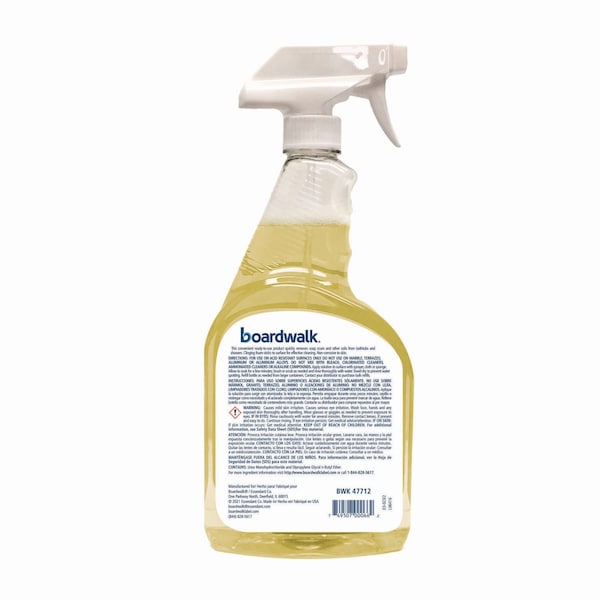 Limpiador multiusos natural sin perfume Boardwalk, botella de spray de 32 oz, paquete de 12 - 37712